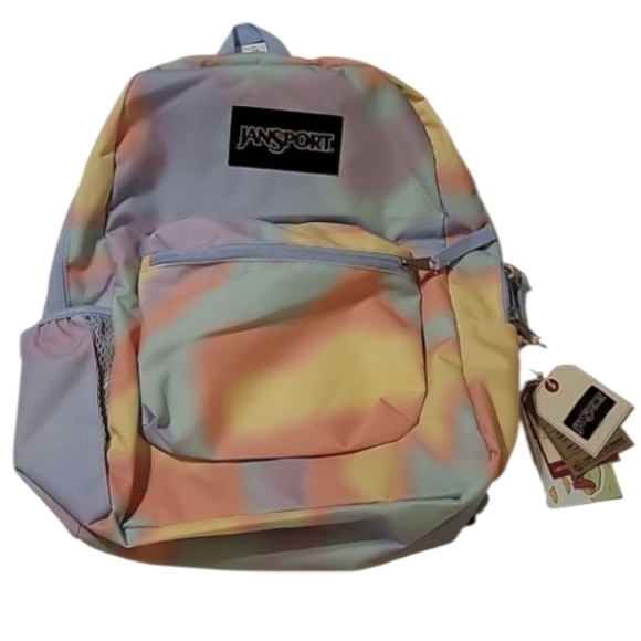NEW JANSPORT PASTEL RAINBOW WATERCOLOR BACKPACK TRAVEL SCHOOL NWT - Picture 1 of 14